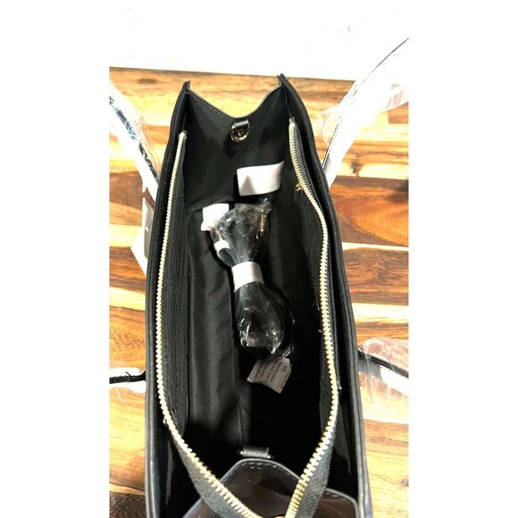 Trina Turk Colorblock Satchel or Crossbody Bag Purse (black/white) NWT - Picture 3 of 11